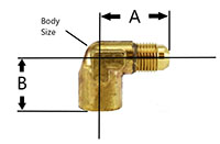 Female Elbow Forged Body 37deg Diagram